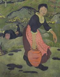 Young Breton girl with a jug, 1892 (oil on canvas) | Obraz na stenu