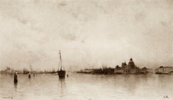 Evening, (Venice) by " I WILL", pseudonym of Marie Joseph Léon Clavel 1853-1923. French artist. | Obraz na stenu