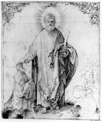 St. Bartholomew (pen and ink on paper) (b/w photo) | Obraz na stenu