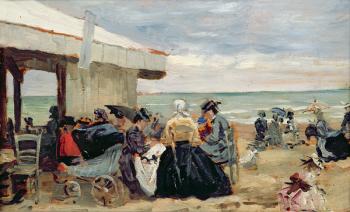 A Beach Scene (oil on canvas) | Obraz na stenu