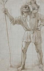 St. Christopher with the Infant Jesus, c. 1490 (Silverpoint, heightened with white, on light grey prepared paper) | Obraz na stenu