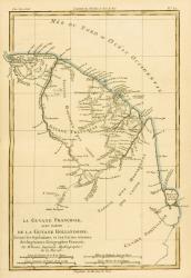 French Guyana, with part of Dutch Guyana, from 'Atlas de Toutes les Parties Connues du Globe Terrestre' by Guillaume Raynal (1713-96), published J L Pellet, Geneva, 1780 (coloured engraving) | Obraz na stenu