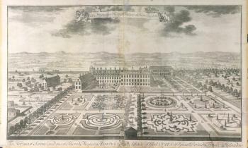 Bird's Eye View of the Gardens of Kensington Palace, engraved by Johannes Kip (c.1652-1722) pub. by J. Smith, 1724 (engraving) | Obraz na stenu