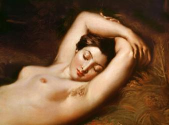 A Sleeping Nymph (detail of the head), 1850 (oil on canvas) | Obraz na stenu