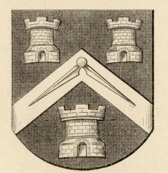 Coat of arms of Masons' Company, from 'The History of Freemasonry, volume II', published by Thomas C. Jack, London, 1883 (litho) | Obraz na stenu