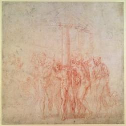 Inv. 1895 6-15-500. R. (W.15) The Flagellation of Christ (red chalk on paper) | Obraz na stenu