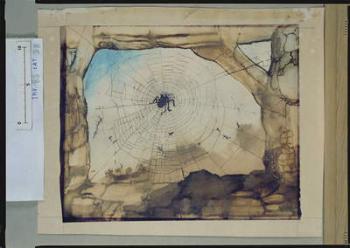 Vianden through a Spider's Web (pencil, Indian ink, sepia and w/c on paper) | Obraz na stenu