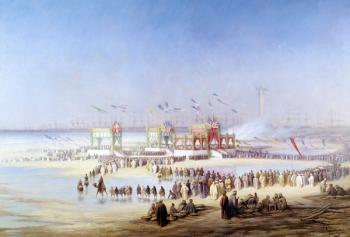 The Inauguration of the Suez Canal by the Empress Eugenie (1826-1920) 17th November 1869 (w/c on paper) | Obraz na stenu