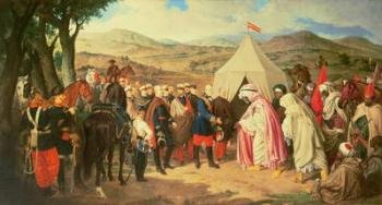 The Spanish meet with the Moroccans to negotiate a Peace Settlement (copy by J. Chaves) | Obraz na stenu