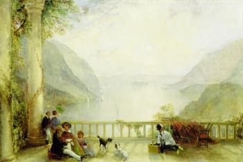 Figures on a Balcony, probably at Westpoint, c.1840-45 (oil on panel) | Obraz na stenu