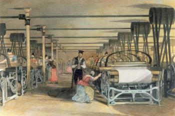 Power loom weaving, 1834 (engraving) | Obraz na stenu
