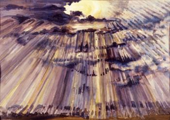 Large Sky, Sunshine through raindrops, 2012 (w/c on paper) | Obraz na stenu