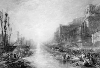 The Embarkation of Regulus, Ancient Carthage, engraved by Daniel Wilson (1816-92), 1838-52 (etching) | Obraz na stenu