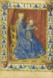 The Virgin and Child Enthroned from the Hours of Simon de Varie, 1455 (tempera colours, gold paint, gold leaf, and ink on parchment) | Obraz na stenu