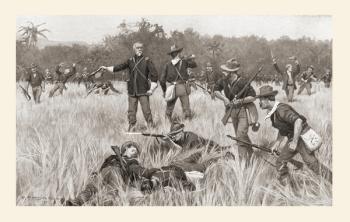 General Hawkins at The Battle of San Juan Hill, 1 July 1898, aka the Battle for the San Juan Heights, during the Spanish-American War. | Obraz na stenu