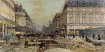 The Construction of the Metro, 1900 (oil on canvas) | Obraz na stenu