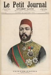 Twefik Pasha (1852-92) Khedive of Egypt, died in Cairo, 7th January, from 'Le Petit Journal', 23rd January 1892 (colour litho) | Obraz na stenu