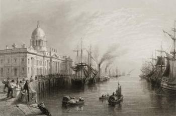 The Custom House, Dublin, from 'Scenery and Antiquities of Ireland' by George Virtue, 1860s (engraving) | Obraz na stenu