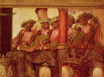 The Engagement of St. Ursula and Prince Etherius, detail of the black musicians, c.1520 (oil on panel) | Obraz na stenu