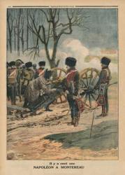 A century ago, Napoleon at Montereau on the 18th February 1814, back cover illustration from 'Le Petit Journal', supplement illustre, 22nd February 1914 (colour photo) | Obraz na stenu