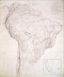 Outlines of the Physical and Political divisions of South America, 1810 (litho) | Obraz na stenu