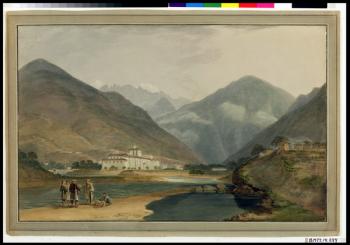 The Former Winter Capital of Bhutan at Punakha Dzong, 1783 (w/c on paper) | Obraz na stenu