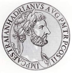 Emperor Hadrian (76-138) (engraving) (b/w photo) | Obraz na stenu
