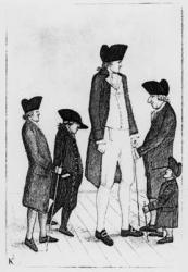 Byrne, the Irish Giant, Mr. Watson, Mr. McGowan, Mr. Fairholme, and Geordie Cranstoun, 1784 (engraving) | Obraz na stenu