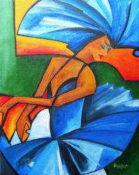 Dance in blue, 2008 (acrylic on canvas) | Obraz na stenu