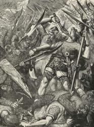 Death of Harold at the Battle of Hastings (engraving) | Obraz na stenu
