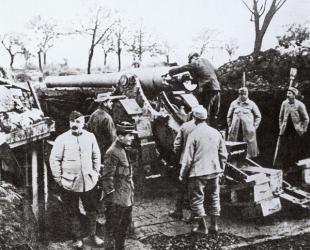 A French '155' at Verdun, c.1916 (b/w photo) | Obraz na stenu