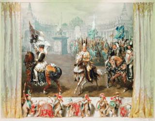 Knight tournament, 1854 (w/c & gouache on paper) | Obraz na stenu