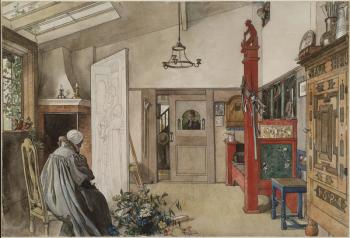 The Studio, from 'A Home' series, c.1895 (w/c on paper) | Obraz na stenu