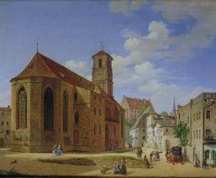 The Church Square in Wasserburg am Inn, 1838 (oil on canvas) | Obraz na stenu