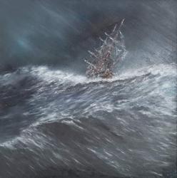 Beagle in a storm off Cape Horn (2) Dec.24th1832, 2014, (Oil On Canvas) | Obraz na stenu