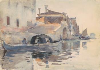 Canal Scene, Ponte Panada, Fondamenta Nuove, Venice, c.1880-82 (w/c over pencil on paper) | Obraz na stenu