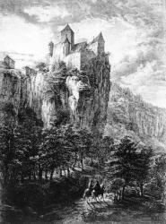 Schloss Prunn in Altmuhlthal, print by Friedrich Wilhelm Bollinger, 1818 (litho) | Obraz na stenu