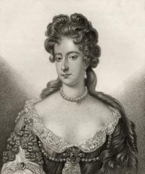 Queen Mary II, engraved by Bocquet, illustration from 'A catalogue of Royal and Noble Authors', published in 1806 (litho) | Obraz na stenu