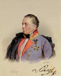 Johann Joseph Wenzel, Count Radetzky (1766-1858) Governor of the Lombardo-Venetian territories in the mid 1800s, 1849 (w/c) | Obraz na stenu