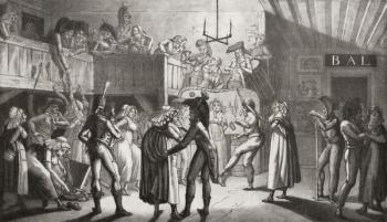La Bastringue, or Gift Giving Dance, popular at the time of the French Revolution. From Illustrierte Sittengeschichte vom Mittelalter bis zur Gegenwart by Eduard Fuchs, published 1909. | Obraz na stenu
