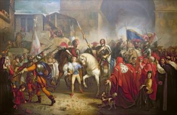 Entry of Charles VIII (1470-98) into Florence in 1494 (oil on canvas) | Obraz na stenu