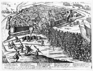 The Siege of Cambrai, September 1581 (engraving) (b/w photo) | Obraz na stenu