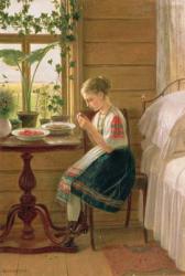 Girl Peeling Berries, 1880 (oil on canvas) | Obraz na stenu