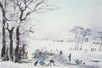 View of Buckingham House and St James Park in the Winter, pub. by R. Havell & Sons, 1810 (engraving) | Obraz na stenu