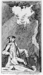 Turpin as he Concealed Himself in a Cave on Epping Forrest (engraving) (b/w photo) | Obraz na stenu