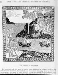 The Landing of Columbus, from Vol II of 'The Narrative and Critical History of America', edited by Justin Winsor, London, 1886 (woodcut) | Obraz na stenu