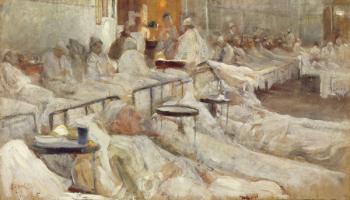The Hospital Ward (oil on canvas) | Obraz na stenu