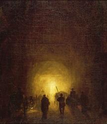 The Posillipo Cave at Naples (oil on canvas) | Obraz na stenu