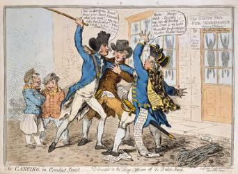 The Caneing in Conduit Street, published by Hannah Humphrey, 1796 (hand-coloured etching) | Obraz na stenu