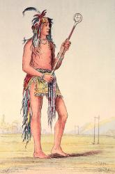 Sioux ball player Ah-No-Je-Nange, 'He who stands on both sides' (hand-coloured litho) | Obraz na stenu